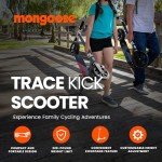 Mongoose Trace 180 Kick Scooter for Youth Adult Boys and Girls, Lightweight, Quick-Release & Easy Folding Scooter, With 180mm Wheels, Kickstand, Grey/Red