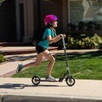 Mongoose Trace 180 Kick Scooter for Youth Adult Boys and Girls, Lightweight, Quick-Release & Easy Folding Scooter, With 180mm Wheels, Kickstand, Grey/Red