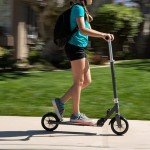 Mongoose Trace 180 Kick Scooter for Youth Adult Boys and Girls, Lightweight, Quick-Release & Easy Folding Scooter, With 180mm Wheels, Kickstand, Grey/Red