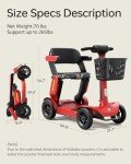 Foldable Mobility Scooter with Safety System for Adults