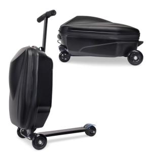 2-in-1 Folding Kids' Scooter Luggage - Black