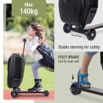2-in-1 Folding Kids' Scooter Luggage - Black