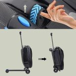 2-in-1 Folding Kids' Scooter Luggage - Black