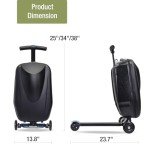 2-in-1 Folding Kids' Scooter Luggage - Black