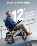 Foldable Electric Wheelchair - 25 Miles Range