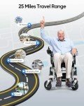 Foldable Electric Wheelchair - 25 Miles Range