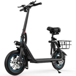 Gyroor Foldable Electric Scooter with Seat, 20-Mile Range