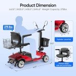 Foldable 4-Wheel Electric Scooter for Seniors