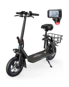 Foldable Electric Scooter with Seat, 450W Motor, 22 Mile Range