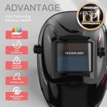 Solar-Powered Auto-Darkening Welding Helmet - Wide Shade