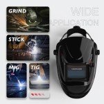 Solar-Powered Auto-Darkening Welding Helmet - Wide Shade