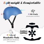 Adjustable Kids Bike Helmet - Blue, 3 Sizes