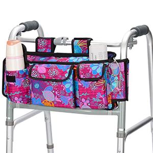 Walker Bag Organizer with Pockets - Purple Floral