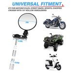 MICTUNING 2-Pack Foldable Motorcycle Bar End Mirrors