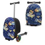 Kids' Scooter Suitcase with LED Wheels, Lightweight & Foldable