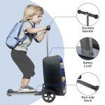 Kids' Scooter Suitcase with LED Wheels, Lightweight & Foldable