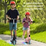Pink Electric Scooter for Kids 6-10 with Lights