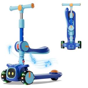 Kids' 3-Wheel Foldable Scooter with Lights & Music