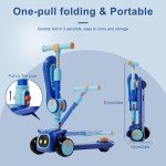 Kids' 3-Wheel Foldable Scooter with Lights & Music