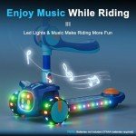 Kids' 3-Wheel Foldable Scooter with Lights & Music