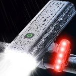 YANRI 8 LED Rechargeable Bike Light Set
