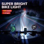 YANRI 8 LED Rechargeable Bike Light Set