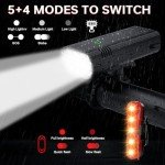 YANRI 8 LED Rechargeable Bike Light Set