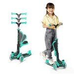 Foldable Kids Scooter with LED Wheels - Pink