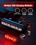 USB Rechargeable 6 LED Bike Light Set