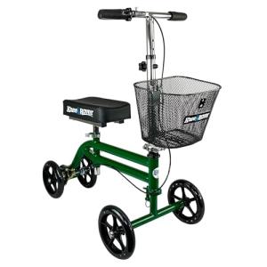 KneeRover Foldable Knee Scooter with Basket - Green