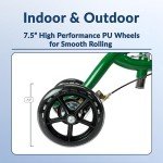 KneeRover Foldable Knee Scooter with Basket - Green