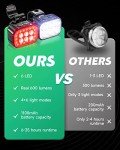 Victoper 6 LED Rechargeable Waterproof Bike Lights