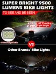 Bright 9500 Lumens USB Rechargeable Bike Light Set
