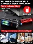 Bright 9500 Lumens USB Rechargeable Bike Light Set