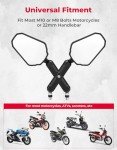 KEMIMOTO Adjustable Universal Rearview Mirrors for Scooters
