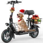 Electric Scooter with Seat, 550W, 20-Mile Range