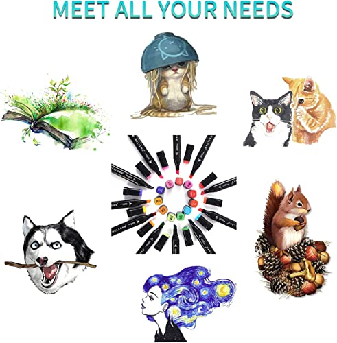 80 Dual Tip Alcohol Markers for Adult Coloring