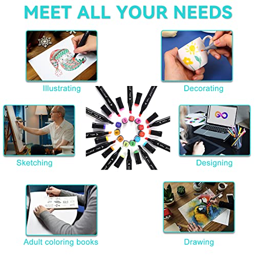 80 Dual Tip Alcohol Markers for Adult Coloring