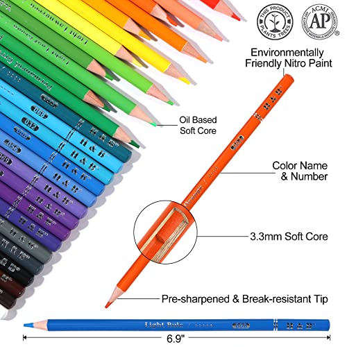 72-Color Colored Pencils Set with Coloring Book - Ideal for Adults and Kids