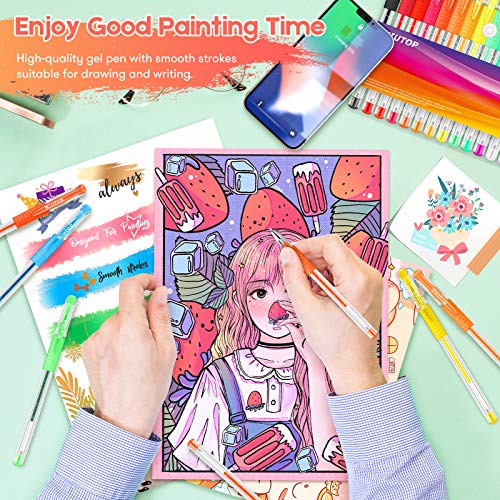 32 Gel Pens for Adult Coloring, 40% More Ink