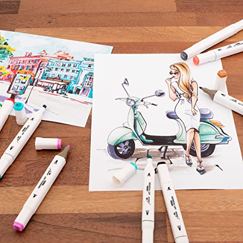 120 Color Dual Tip Markers in Travel Case