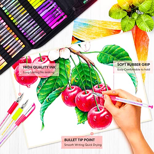 Deluxe 120 Pack Gel Pens for Adult Coloring