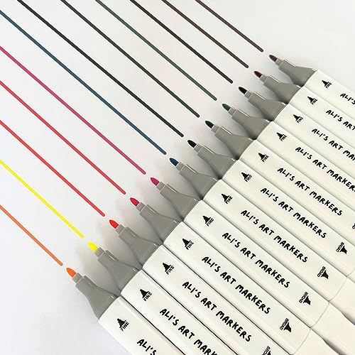Ali's Alcohol Based Double Tip Art Markers - 60 Colors