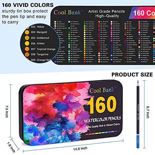 160 Watercolor Pencils for Vibrant Adult Coloring
