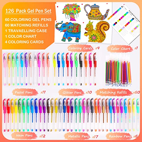 Deluxe 120 Pack Gel Pens for Adult Coloring