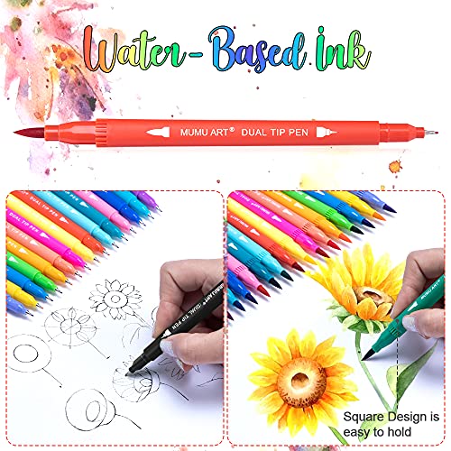 35 Dual Marker Pens: Brush & Fine Tip for Adult Coloring