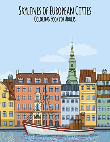 European City Skylines Adult Coloring Book