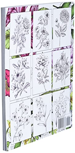 Blooming Adult Coloring Book: 50+ Relaxing Floral Designs