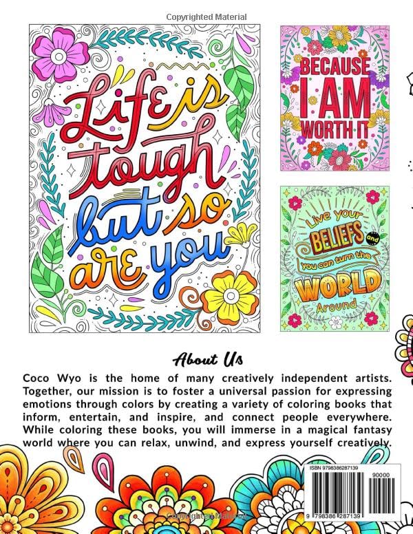 Inspirational Quotes Coloring Book for Mood-Boosting Confidence