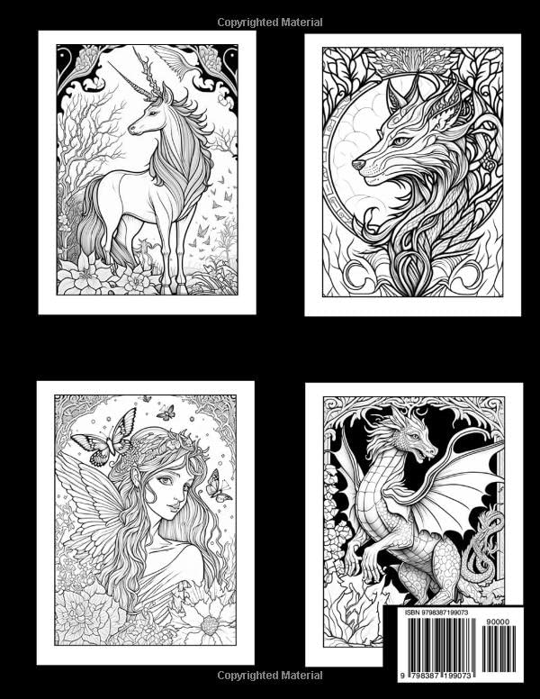 Whimsical Fantasy Patterns Adult Coloring Book